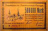 500.000 Mark, ausgegeben vom Oberasmt Öhringen im August 1923